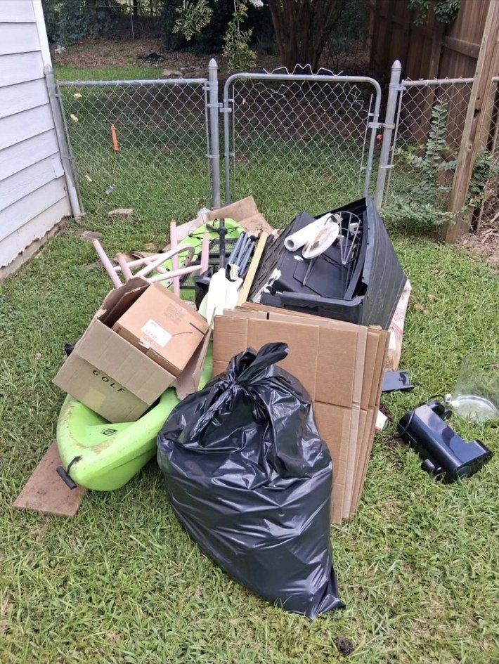 Before yard junk removal